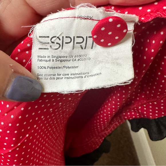 Esprit red white black polka dot Pirate skirt no size tag RARE - Picture 10 of 10